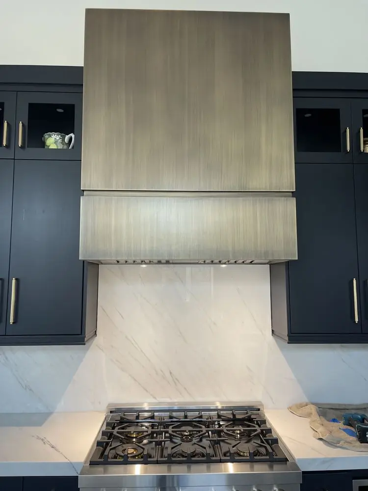 Bronze Custom Range Hood installation in Shady Canyon