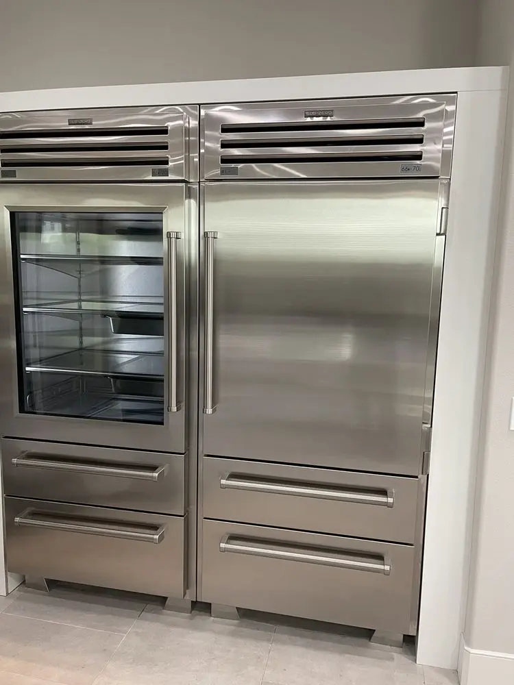 Built-In Refrigerator with Glass Door installation in Dana Point
