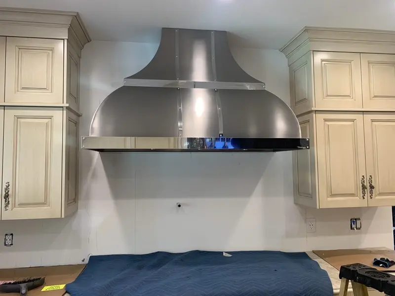 Curved Professional Range Hood installation in Laguna Beach