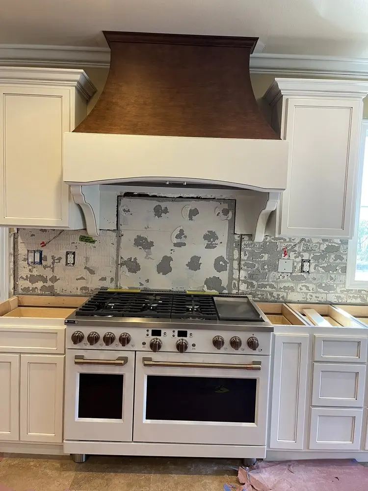 Custom Copper Range Hood installation in Newport Beach