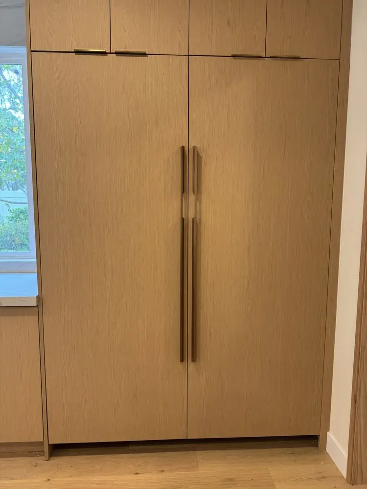 Custom Light Oak Refrigerator installation in San Juan Capistrano