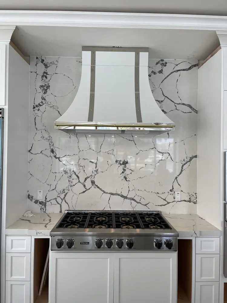 Custom White & Stainless Hood installation in Irvine