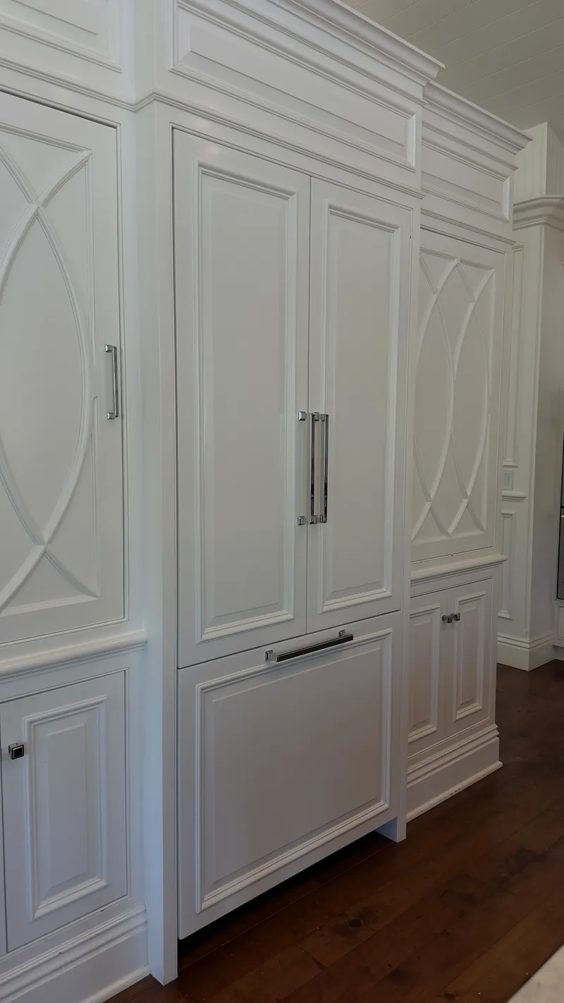 Gaggenau 36″ Refrigerator with Custom Wood Panels installation in Villa Park by Peerless Group
