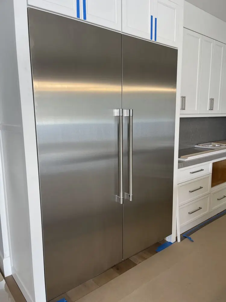 Integrated Stainless Refrigerator installation in Laguna Beach