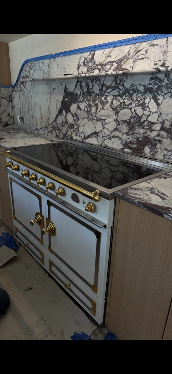 Luxury range and marble cooktop installation in Orange County, CA by Peerless Group