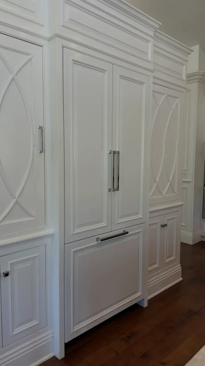 Gaggenau 36″ Refrigerator with Custom Wood Panels installation in Villa Park by Peerless Group