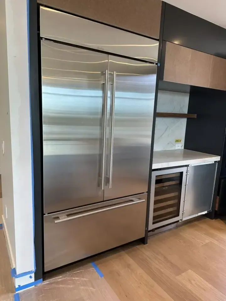 Sub-Zero Built-In with Side-by-Side Sub-Zero Beverage Center installation in Costa Mesa by Peerless Group