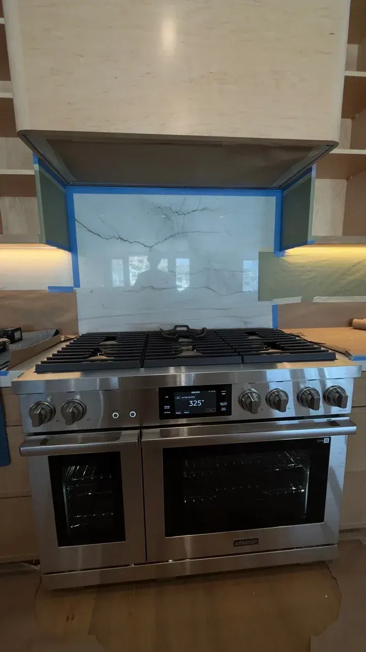 Dacor 48-Inch Dual Fuel Range installation in Newport Beach by Peerless Group