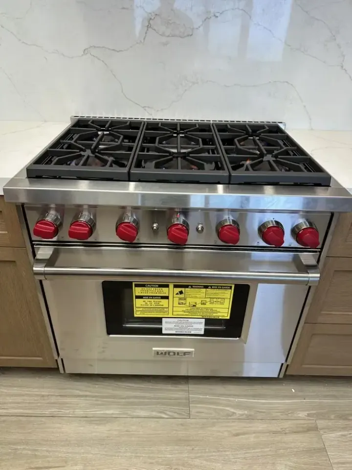 Wolf 36″ Range installation in San Clemente by Peerless Group