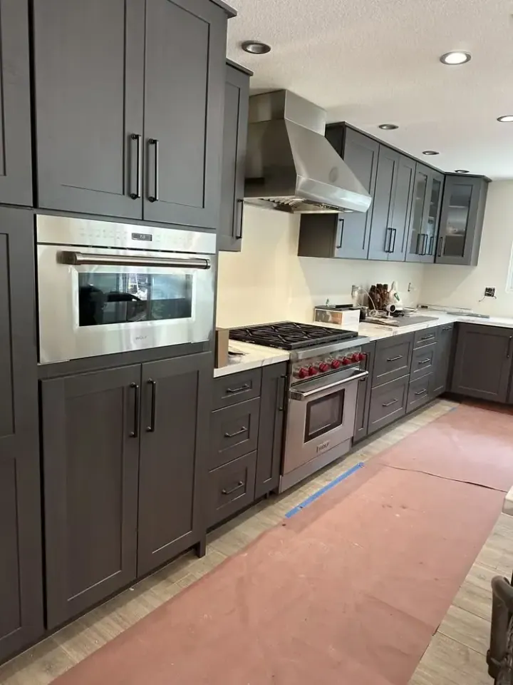 Wolf 36″ Range, 36″ Hood and Microwave installation in Dana Point by Peerless Group