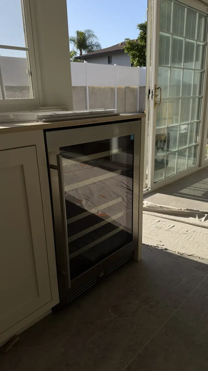 Zephyr Undercounter Fridge installation in Cerritos by Peerless Group