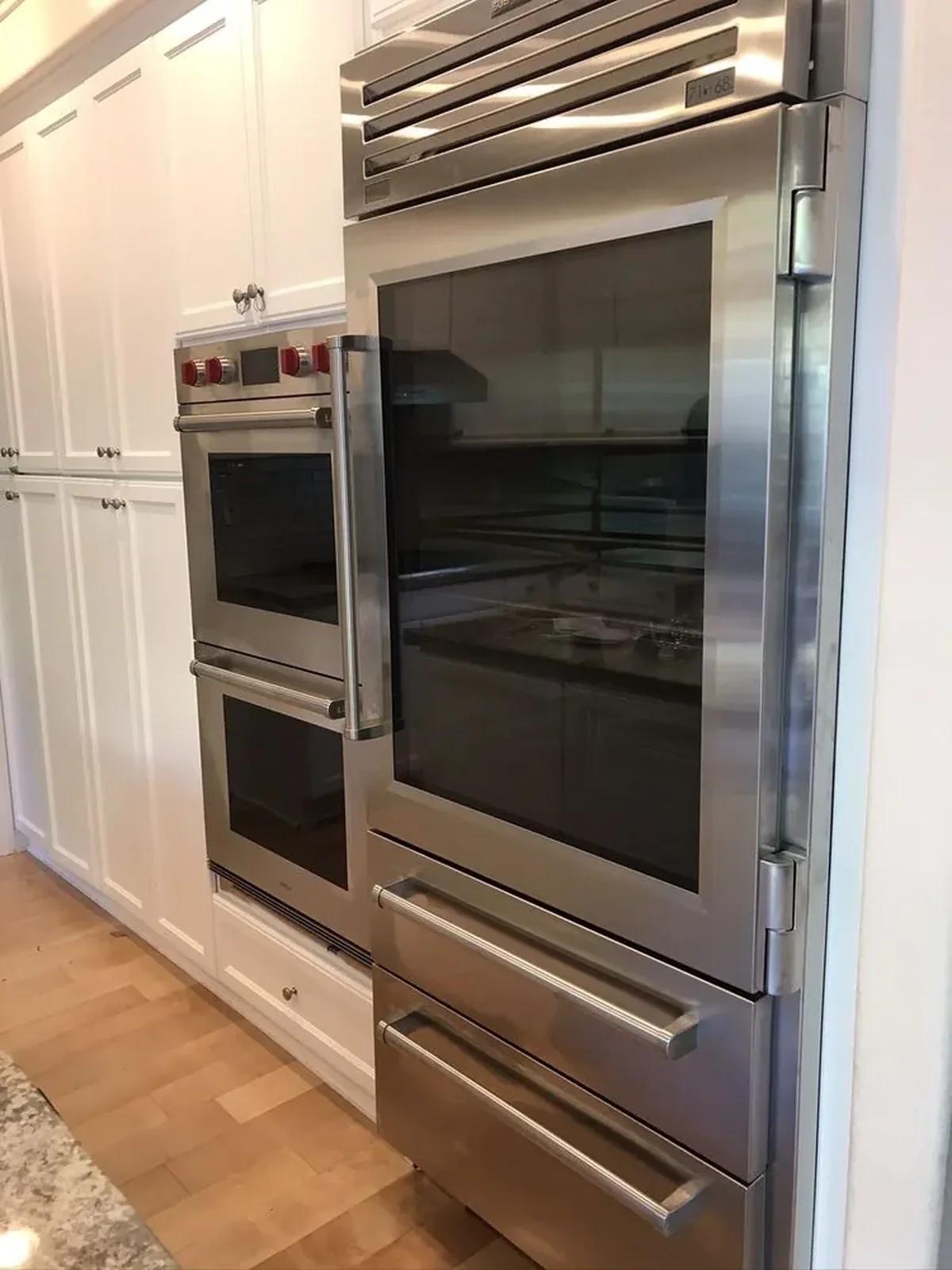 Wolf Double Oven & Pro Sub-Zero Refrigerator installation by Peerless Group