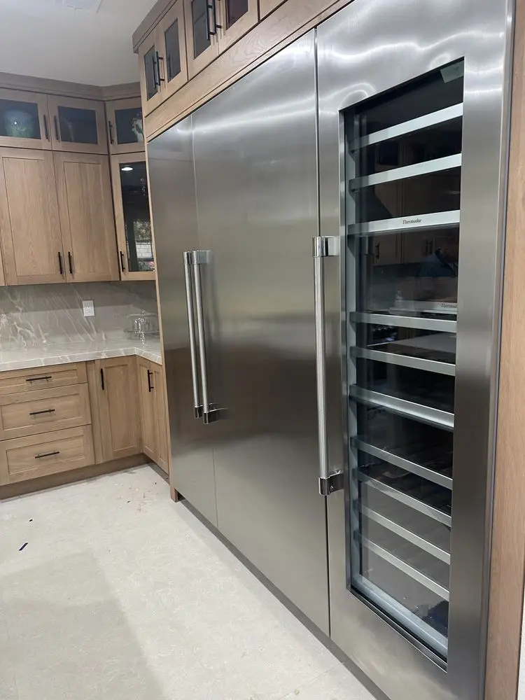 Refrigerator & Full-Height Wine Column installation in Corona del Mar