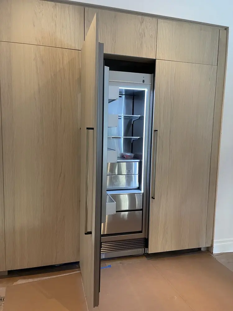 Seamless Custom Panel Refrigerator installation in Laguna Beach