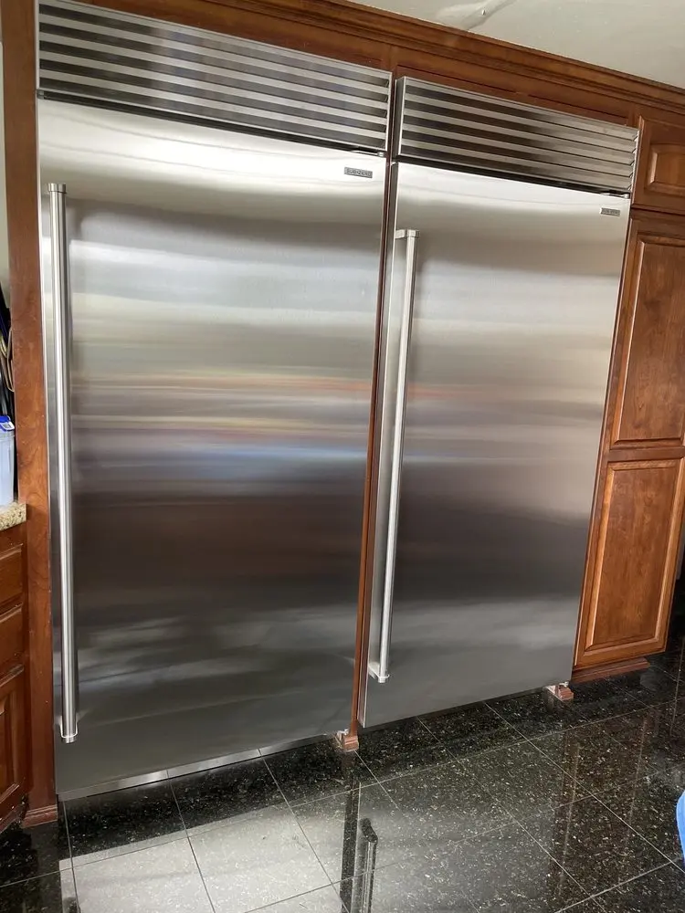 Side-by-Side Built-In Refrigerator installation in Corona del Mar