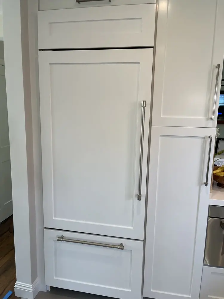Slim Integrated Refrigerator Column installation in Newport Beach