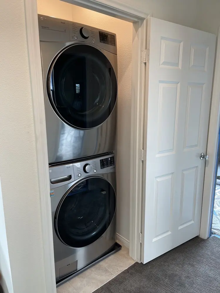 Stacked Front-Load Laundry installation in Laguna Beach