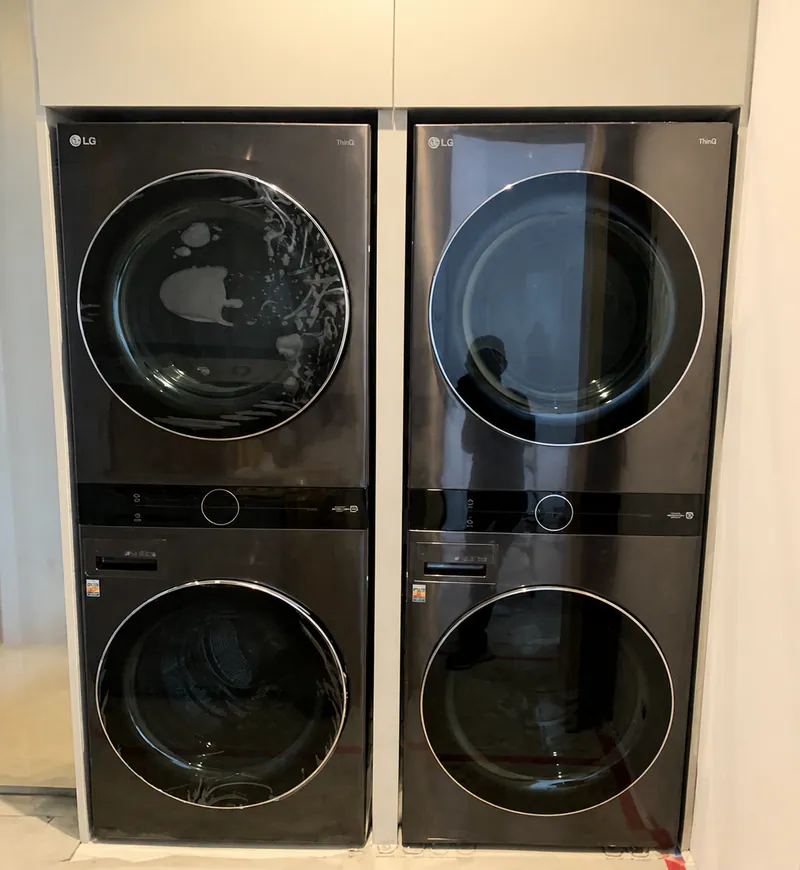Stacked LG laundry suite in Coto de Caza