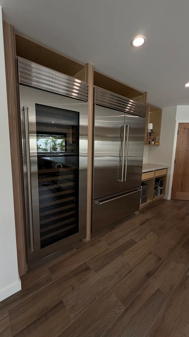 Sub-Zero Wine Column and Sub-Zero 48″ Classic Built-In Refrigerator installation in Santa Ana by Peerless Group