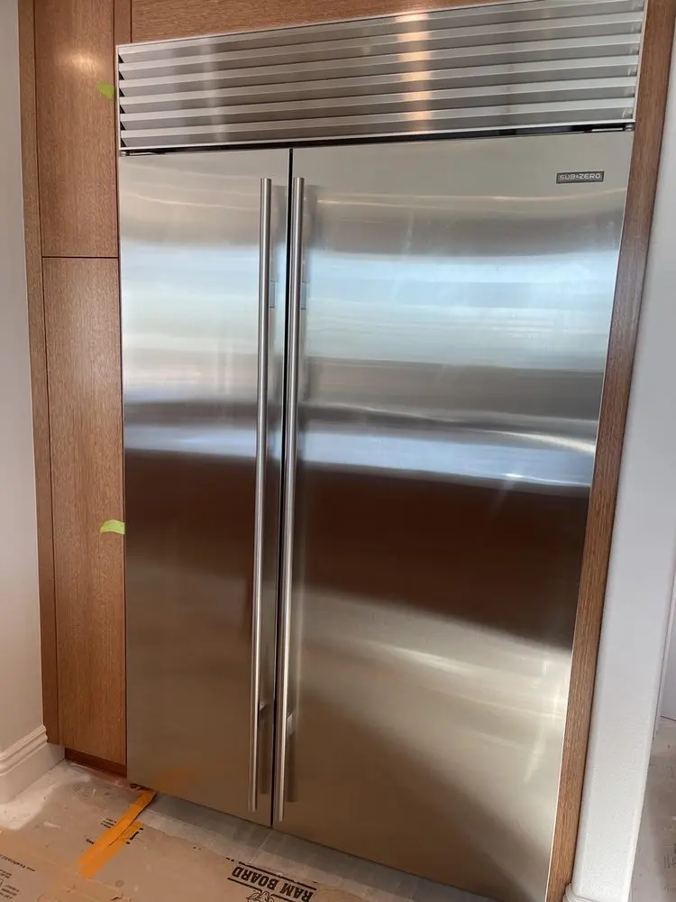 Tall Built-In Stainless Refrigerator installation in Corona del Mar