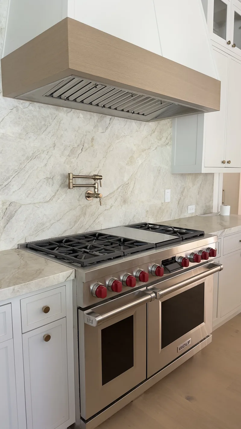 Wolf 48-inch range and hood liner installed in Newport Beach by Peerless Group