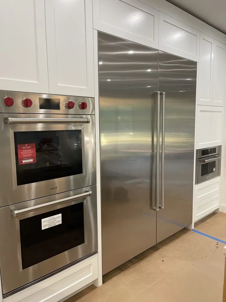 Wolf Double Oven & Built-In Fridge installation in Laguna Beach