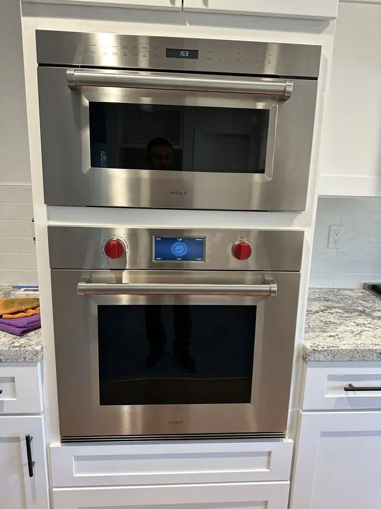 Wolf Double Wall Oven Stack installation in Dana Point