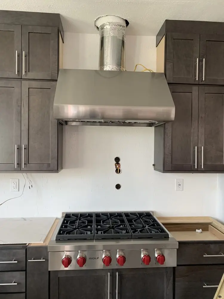 Wolf Range & Custom Hood installation in Shady Canyon
