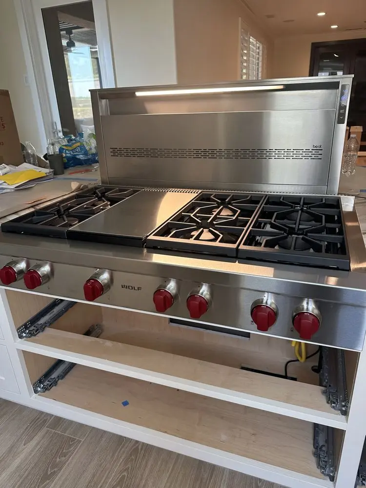 Wolf Range with Griddle installation in Laguna Beach