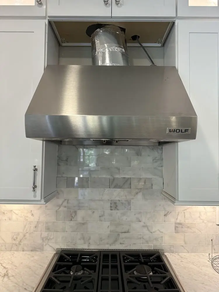 Wolf Stainless Range Hood installation in Laguna Beach